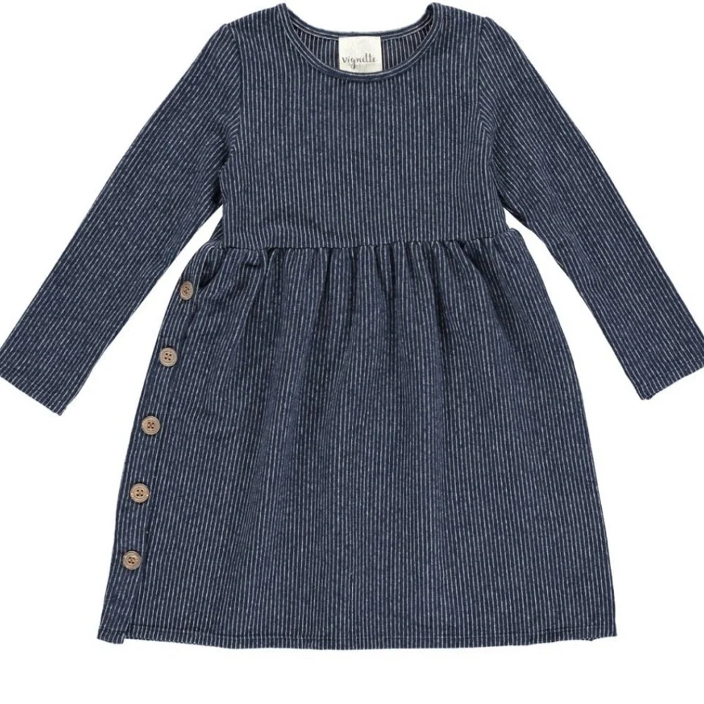 Vignette Madison Dress Blue Striped Kids Navy Dress size 8Y